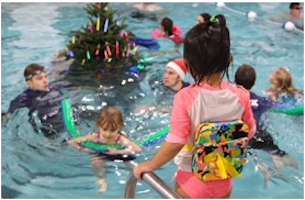 Underwater Tree Lighting Party at Hubbard Family Swim School