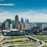Aerial View of Cincinnati Ohio from the West