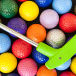 Green Golf Putter with Colorful Balls