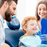 Boy with dentist at the dental office