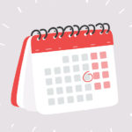 Calendar on white.