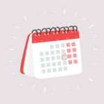 Calendar on white.