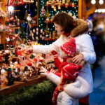 Family shopping Christmas presents