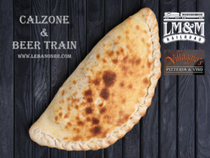 calzone and beer train