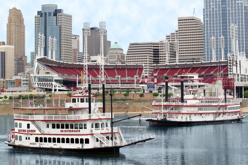 bb riverboat on the ohio river by the reds stadium