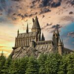 OSAKA, JAPAN – AUGUST 10, 2019: Hogwarts Castle under dramatic s