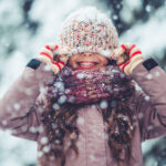 Little girl outdoor in winter