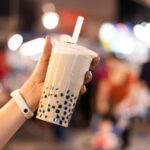taiwanese bubble milk tea at night marketplace