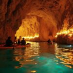 Kayaking in Illuminated Cave Magical Underground Adventure