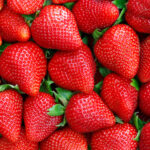 red strawberries background