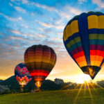 Hot air balloon ready to fly.