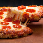 Pepperoni Pizza Cheese Pull – Food Photography