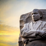 The statue memorial for Martin Luther King Jr. in West Potomac P