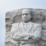 Martin Luther King, Jr. stone carved memorial in Washington, DC, United States.